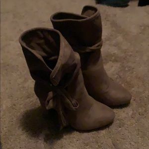 Tan Booties with tie